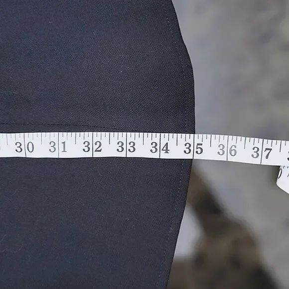 Vtg black wool blend gathered side split maxi skirt - Picture 9 of 10